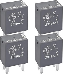 Relay 15328866 (Set of 4) – 12VDC 20A 4-Pin High-Power SPDT Relay – Multi-Use Re
