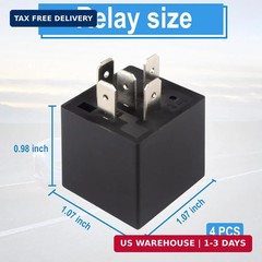 4 PCS Relays, 5 Pin Relay, 40A Waterproof Car Relays, 12V Relay Switch for Elect