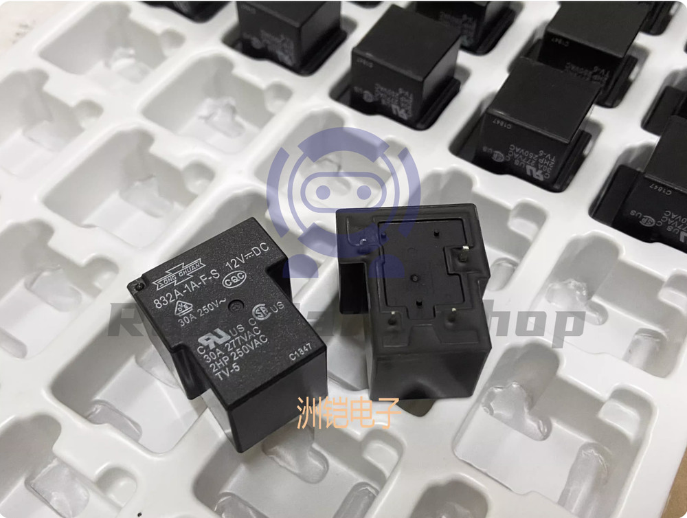 832A-1A-F-S 12VDC Songchuan Power Relay 30A 277VAC 4 Pins x 2PCS