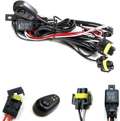 iJDMTOY H11/H8 Relay Harness Wire Kit with LED Light ON/Off Switch Compatible wi