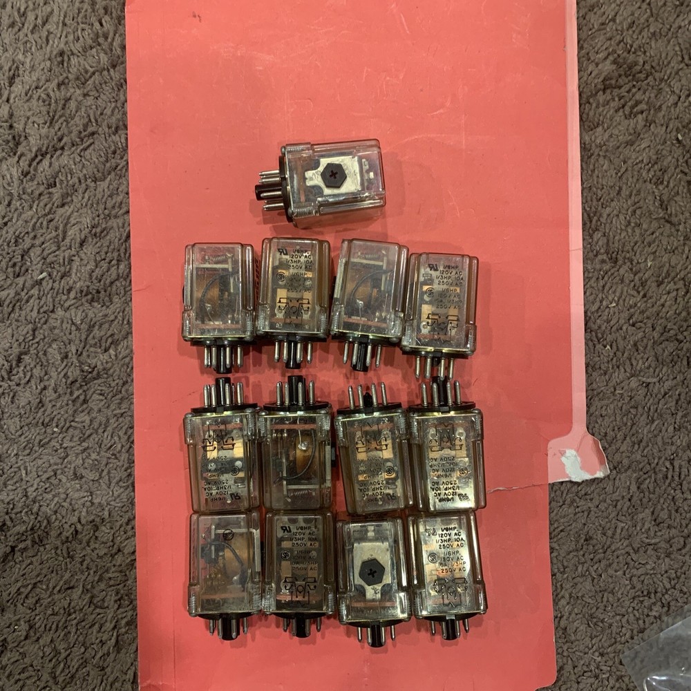 (12 PCS) KRP11AG RELAY 6V 1/6HP 120VAC 1/3HP 250VAC POTTER BRUMFIELD 8 pin USED