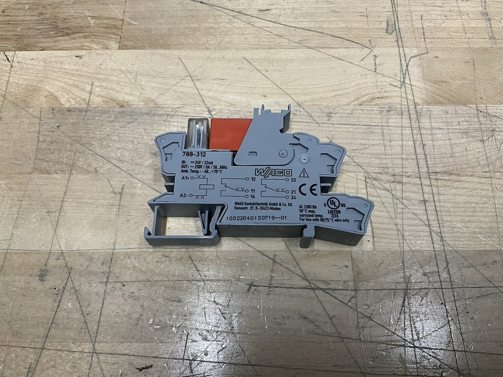 WAGO 788-312 General Purpose Relay DPDT (2 Form C) 24VDC Coil DIN Rail -Open Box