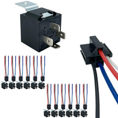 4 Pin 40/30 Amp 12V DC Relay SPST Automotive Socket Mount 12 Pack