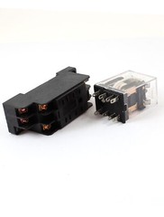 AC 24V 5A Coil DPDT 8 Pin Red LED General Purpose Power Relay w Socket Base
