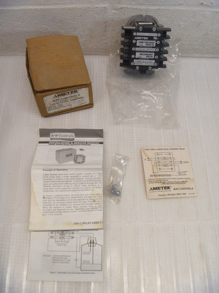 Liquid Level Control AMETEK B/W CONTROLS 1500-A-L1-S7-OC-X * NOS