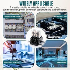 Electromagnetic Power Relay 24V AC Coil 8 Pin DPDT 5A for DIN Rail 2pcs