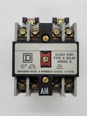 Square D 8501 Control Relay Form XO 40 Series A 20A Nema A600 2 AWG 12P