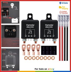 2 Pack 12V 200 Amp Continuous Duty Relay Switch Car Starter Heavy Duty Split