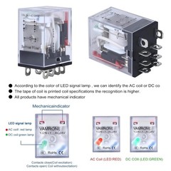 2PCS DPDT Electromagnetic Relay Set – 10A 24V AC with Robust Silver Contacts