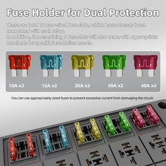 Relay Box 12V 10 Way Relay Block and 10 Way ATC/ATO Blade Fuse Panel Pre-Wired D