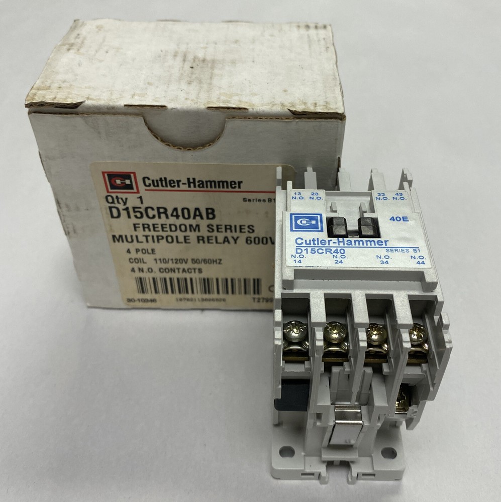 Cutler-Hammer,D15CR40AB,Freedom Series Multipole Relay 4 Pole 600V New