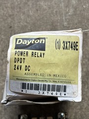 Dayton 3X749E Open Power Relay: Surface Mounted, 24V DC, 8 Pins/Terminals, DPDT