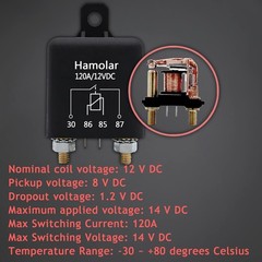 2 Pack 12V DC Heavy Duty Starter Relay Switch with 120A Capacity for Vehicles