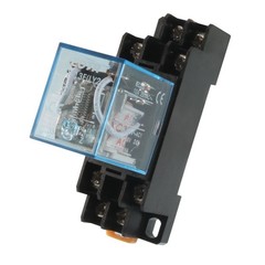 35mm DIN Rail DPDT 8 Pins General Purpose Power Relay AC 24V Coil Sockets