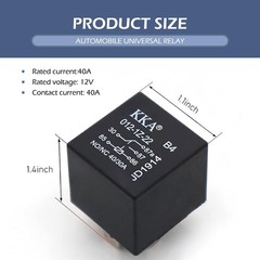 4 PCS Black Car Relay 5 Pin 12V Starting Universal For Cars Trucks