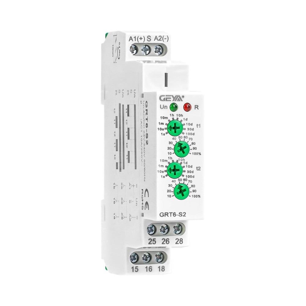10A Asymmetric Cycle On/Off Repeat Timer Relay DIN Rail AC DC 24V240V