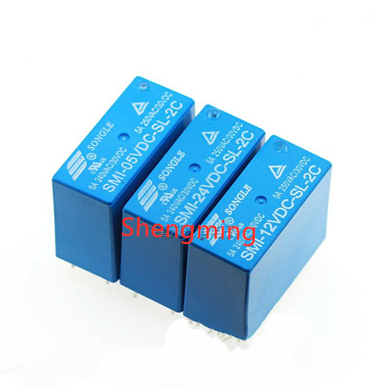 10pcs SMI-05V 12V 24VDC-SL-A -SL-C -SL-2C 5A 10A 4pin 5pin 8pin Relay