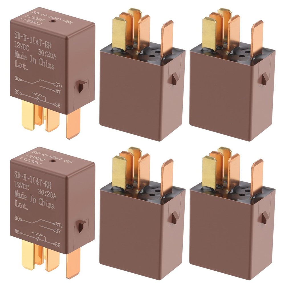 12V 30A Automotive Relay – Heavy Duty Waterproof Starter Relay, 6 Pack