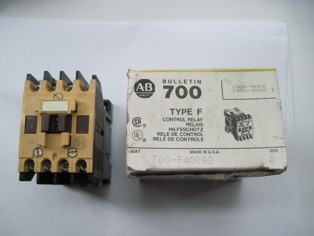 Allen-Bradley 700-F400A2 Type F Control Relay, 220/240V 50/60Hz, NOS
