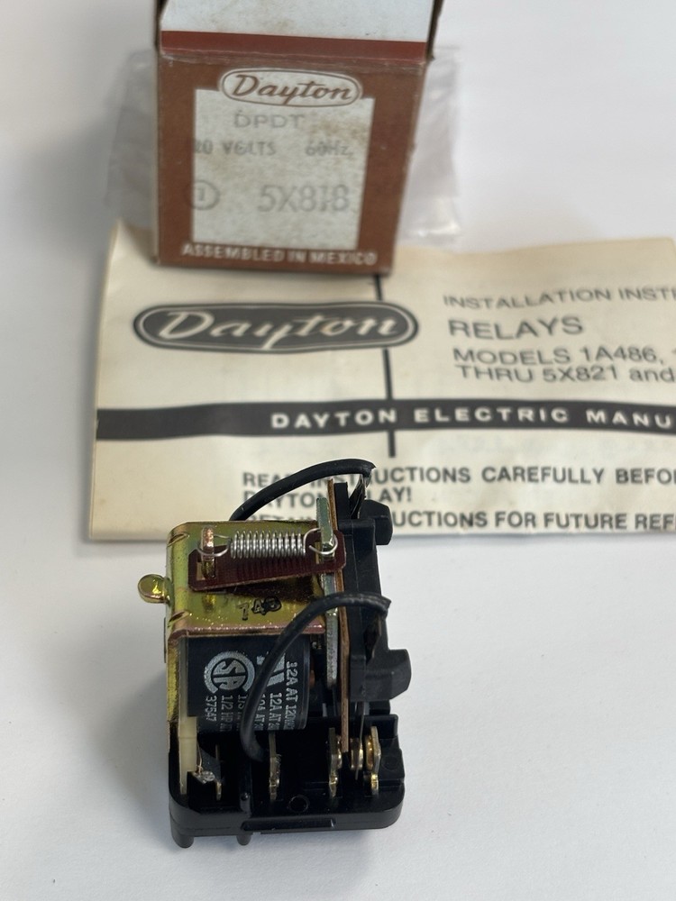 Dayton General Purpose Relay, DPDT 120 Volts, 60Hz, 5X818 – New Old Stock