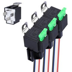 Sixzoo 3 PCS 4-Pin 12V Fuse Relay Switch Harness Set, 12V Relay with Harness
