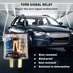 2PCS 12V Flasher Relay,Heavy Duty 2-Pin Turn Signal Relay Only for Repairing Hal