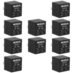 10 Pack 12V 40A Car Relay, 4 Pin SPST Waterproof Automotive Switches for Truck,