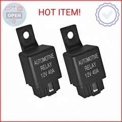 FLS821 Relay 12V 40A (Pack of 2) – Universal SPST 4-Pin Heavy Duty Automotive Re