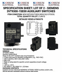 SIEMENS 3VT9300-1SE00 MULTI-TAP AUXILIARY RELAY / SWITCH FREE SHIPPING LOT OF 2