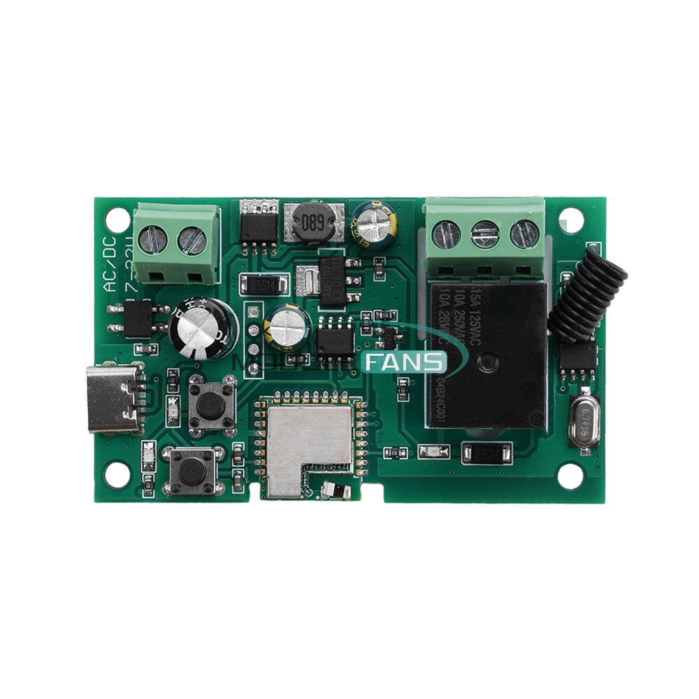 1-CH Smart Relay Switch Module AC/DC 7-32V Type-C eWelink APP /RF 433MHZ Control