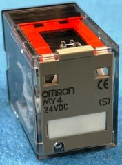 OMRON MY4 RELAYS MYS4008M 24 VDC CONTACT: SAME POLARITY (LOT OF 10)