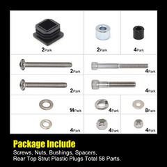 Golf Cart Suntop Hardware Set For EZGO DCS/PDS/TXT 2-Seater Model 75465-G01 US