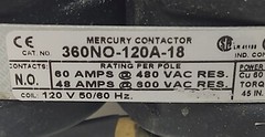 🔥 MDI 360NO-120A-18 Mercury Contactor Displacement Relay 120VAC Coil 3 Pole 60A