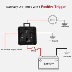 10 Pack Waterproof Relay Kit, 12V 40A, 4 Pin SPST, Heavy Duty 14 AWG Tinned