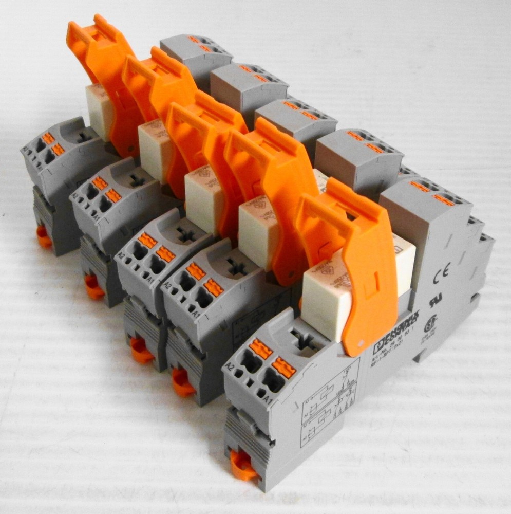 Phoenix Contact RIF-1-BPT/2×21 Relay Base W/ 2961312 Relay 16A 250VAC (5)