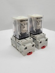 2PC 3XT7112-1DC03C Relay w Socket Base 10A 277V 8Pin 24V Coil 3TX7144-4E2