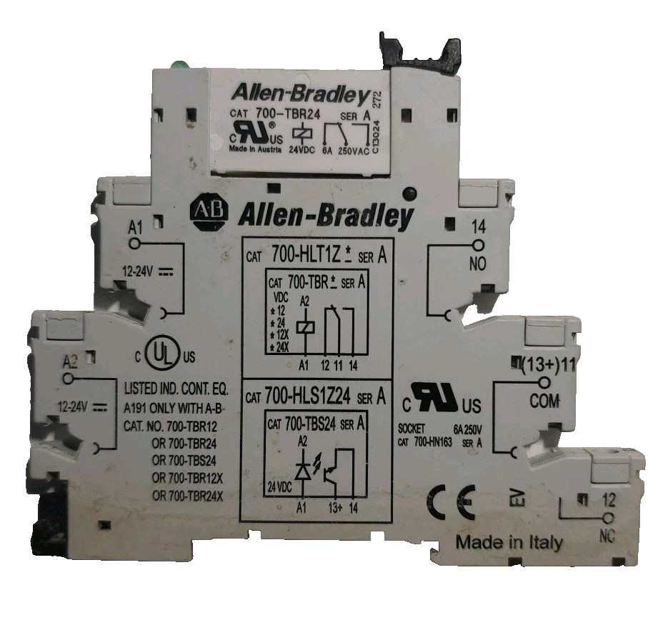 Allen Bradley 700-TBR24 Ser A Relay w/ 700-HLT1Z Ser A Socket #120L36