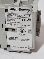Allen-Bradley 700-CF220E Ser A Industrial Control Relay 24VDC 20A 600V 2NO 2NC