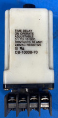 POTTER & BRUMFIELD SOCKET TRACK MOUNT RELAY CB1003B-70 TIME DELAY 0.1-10 SEC
