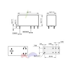 HF115F 1ZS3 Power Relay 16A DC 5V 12V 24V SPDT 1 Form C 8Pin PCB Mount Relay