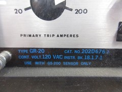 ITE GR-20 Ground Shield Ground Fault Relay 202D6762 120V Trip: 20-200A Used