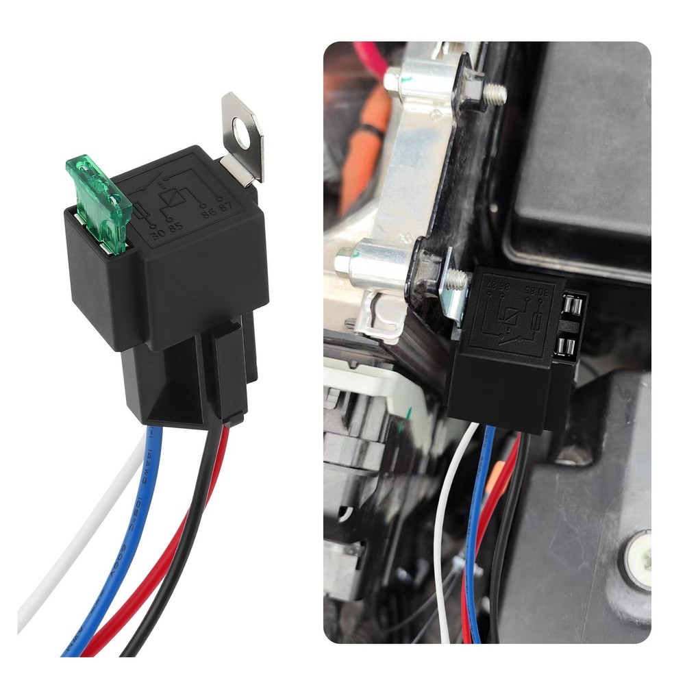 Car 4Pin 12V Relay Kit SPST Normally Open 30A Fuse 14AWG Wire Harness Set NEW