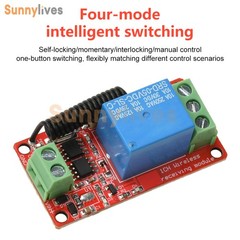 DC 5V 12V 24V Wireless Remote Control Receiver Switch Relay Module 1CH 433MHz