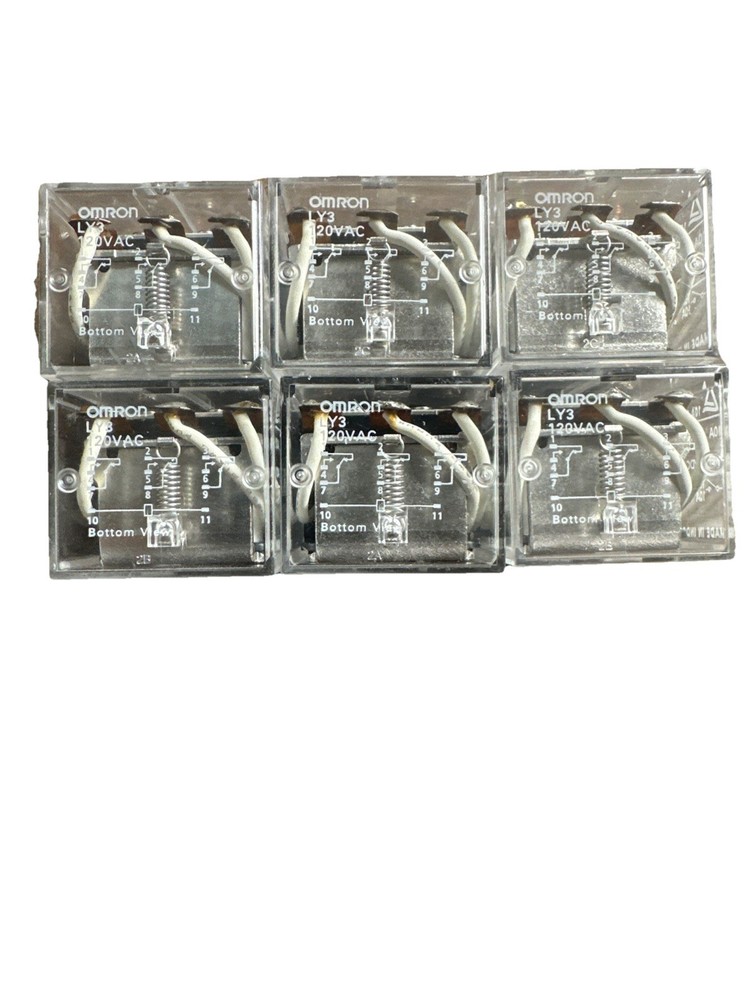 Qty 6 OMRON General Purpose Relay 24V DC Coil Volts 10A @ 120V AC LY3 Ships FREE
