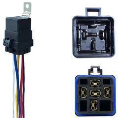 1 Pack 40/30 AMP 12V DC Waterproof Relay Kit with Heavy-Duty Pigtail, 5-PIN SPDT