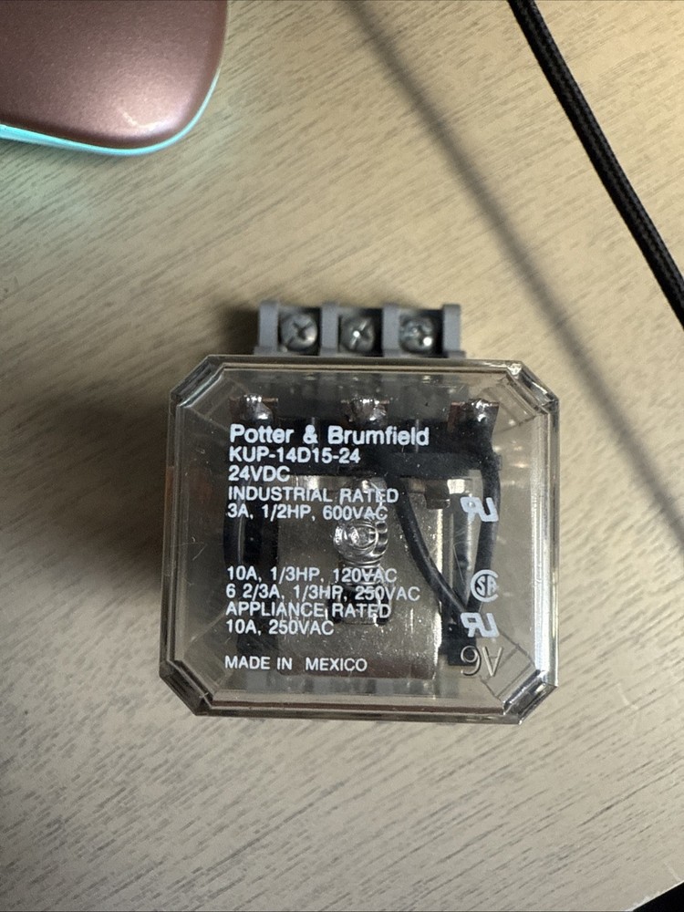 Potter & Brumfield KUP-14D15-24 Relay 3A-10A 24VDC 120-600VAC With Contact Block
