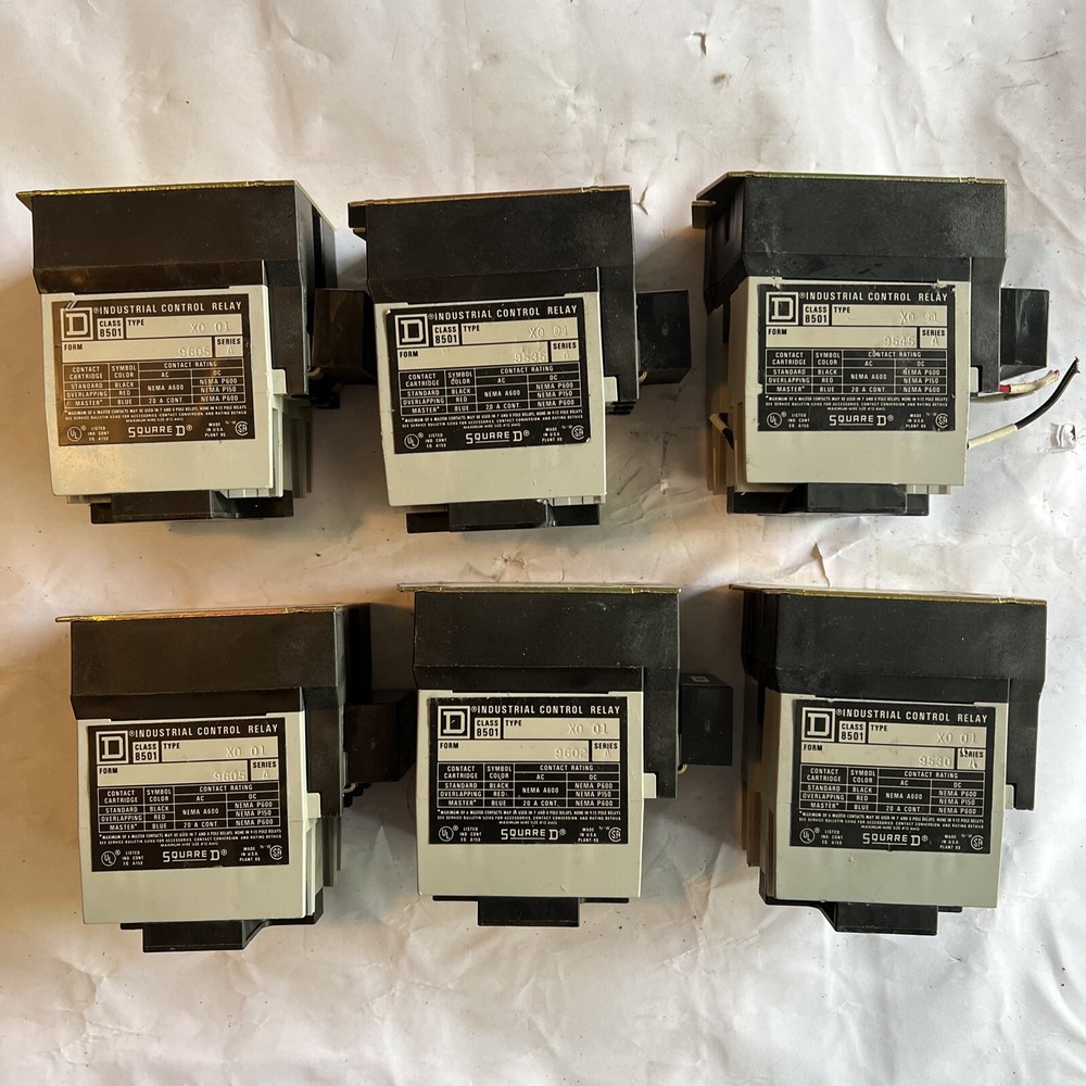 LOT OF 6 Square D 8501 X0 01 Control Relay Series A Type X SEE PICTURES.
