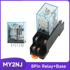 Power Relay DPDT 8Pin Socket MY2NJ HH52P Coil AC/DC 12V 24V 110V 220V Base