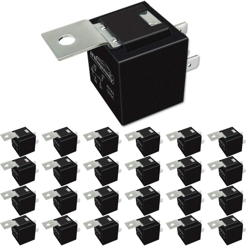 4-Pin 12V Car Relay 40/30A – SPST Auto Switches & Starters, Pack of 25