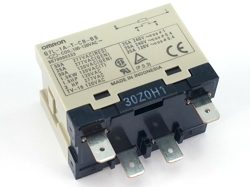 Omron G7L-1A-T-CB-BS General Purpose Relay, 100-120 VAC, 1 Form A (SPST-NO)